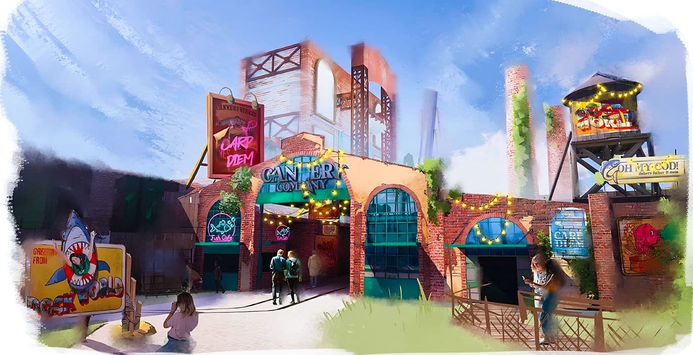 Illustration de l'entrée de la zone Down World à Walibi Belgium