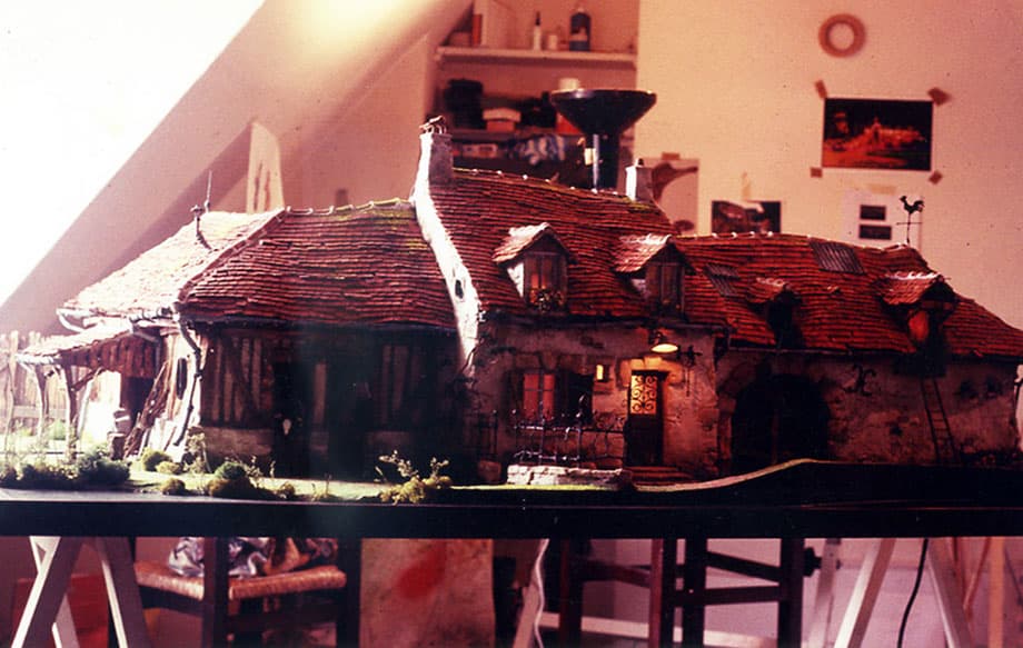 Maquette du bâtiment de la ferme de l'attraction Nationale 7 du Parc Astérix