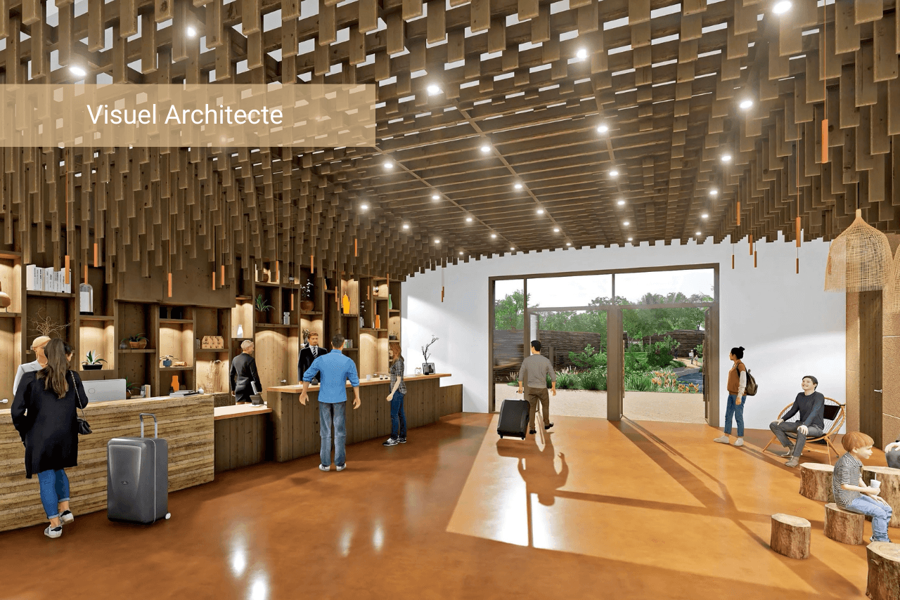 Lodge d'accueil à l'hôtel Ecolodgee au Futuroscope